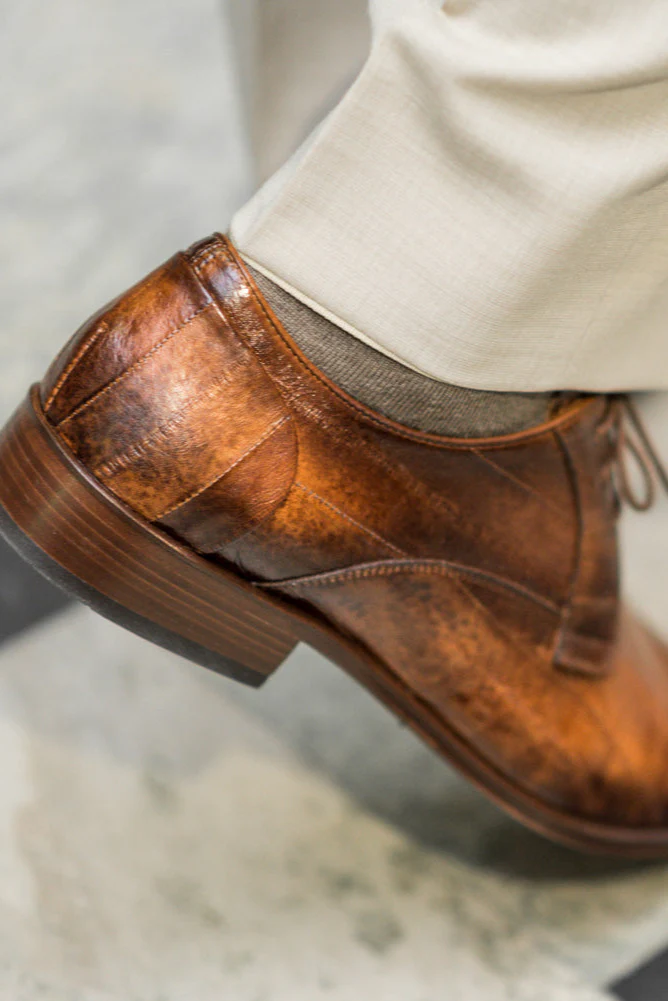 Men's Dress Derby | Cognac Fade Eel Leather - Image 4