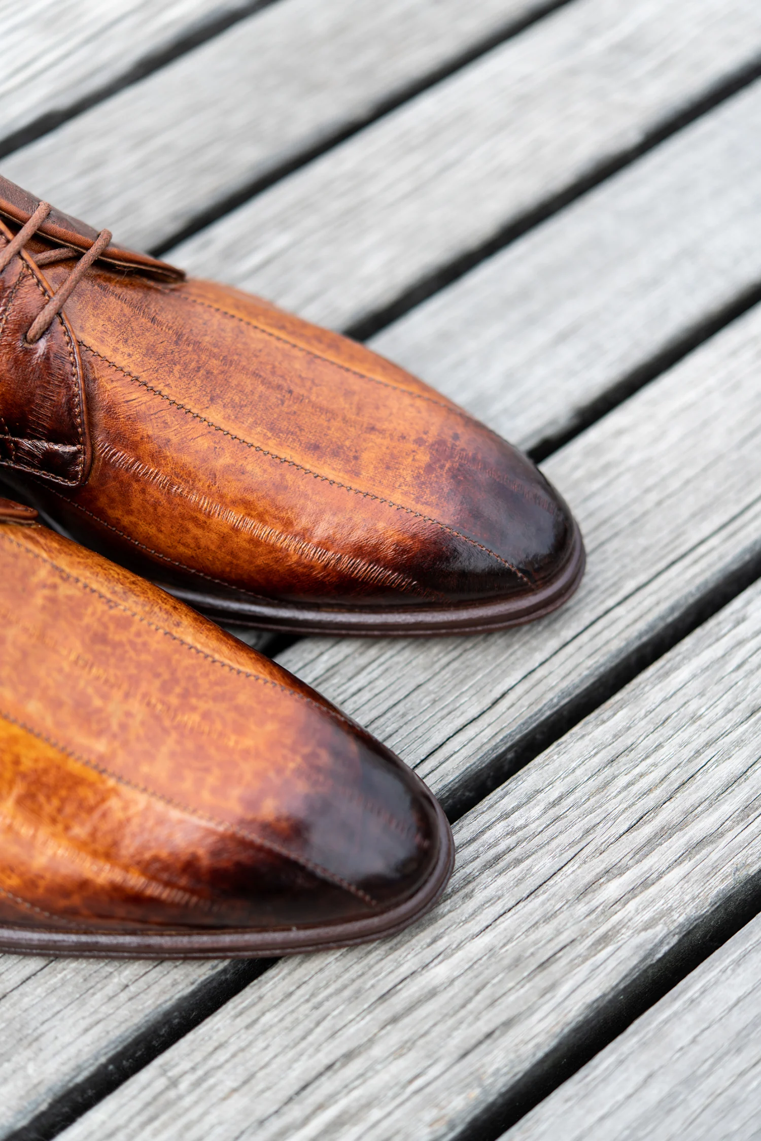 Men's Dress Derby | Cognac Fade Eel Leather - Image 5