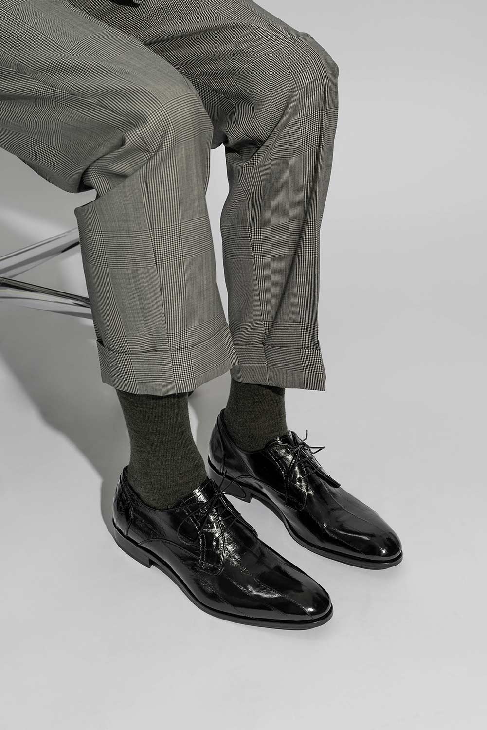 Men's Dress Derby | Black Eel Leather - Image 3