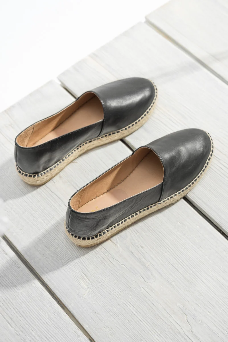 Espadrille Monaco | Black Nappa Leather - Image 4