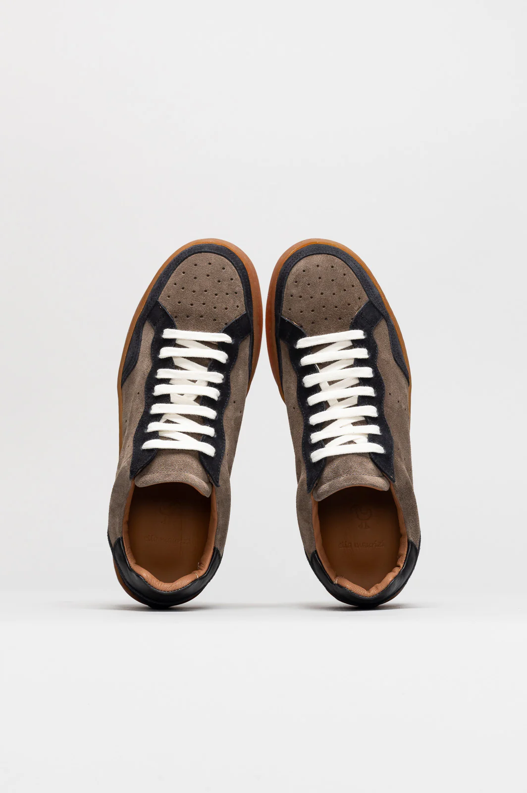 Men's Low-Top Sneaker | Taupe-Black Vintage Suede - Image 3