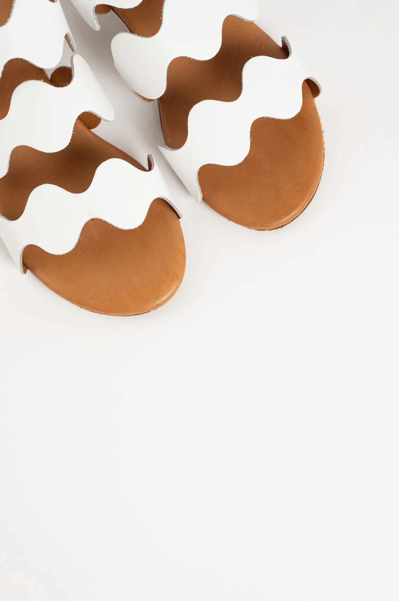 Heeled Sandal Wave | White Nappa Leather - Image 3