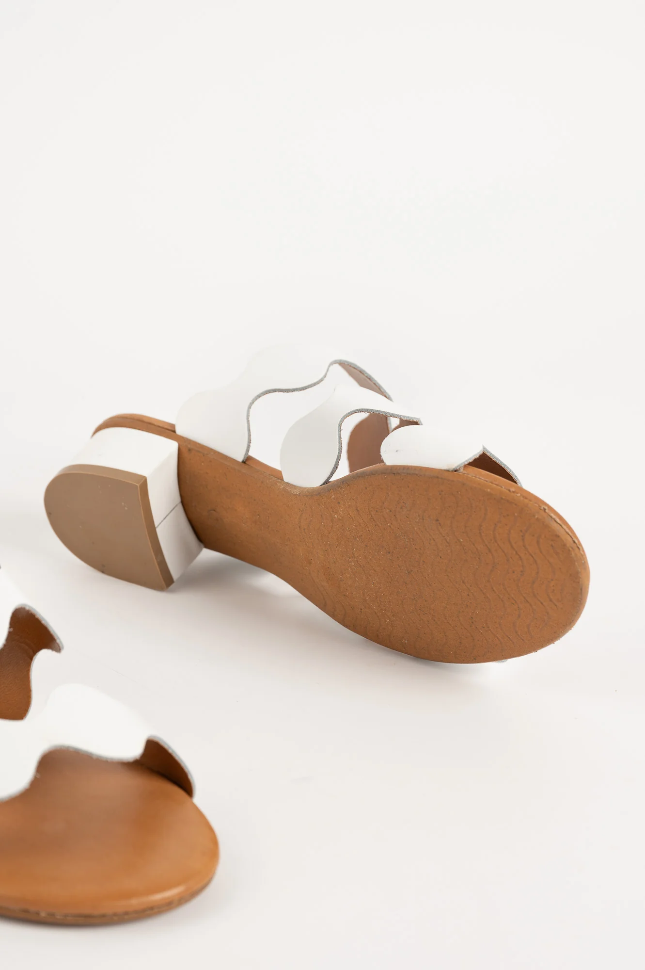 Heeled Sandal Wave | White Nappa Leather - Image 4