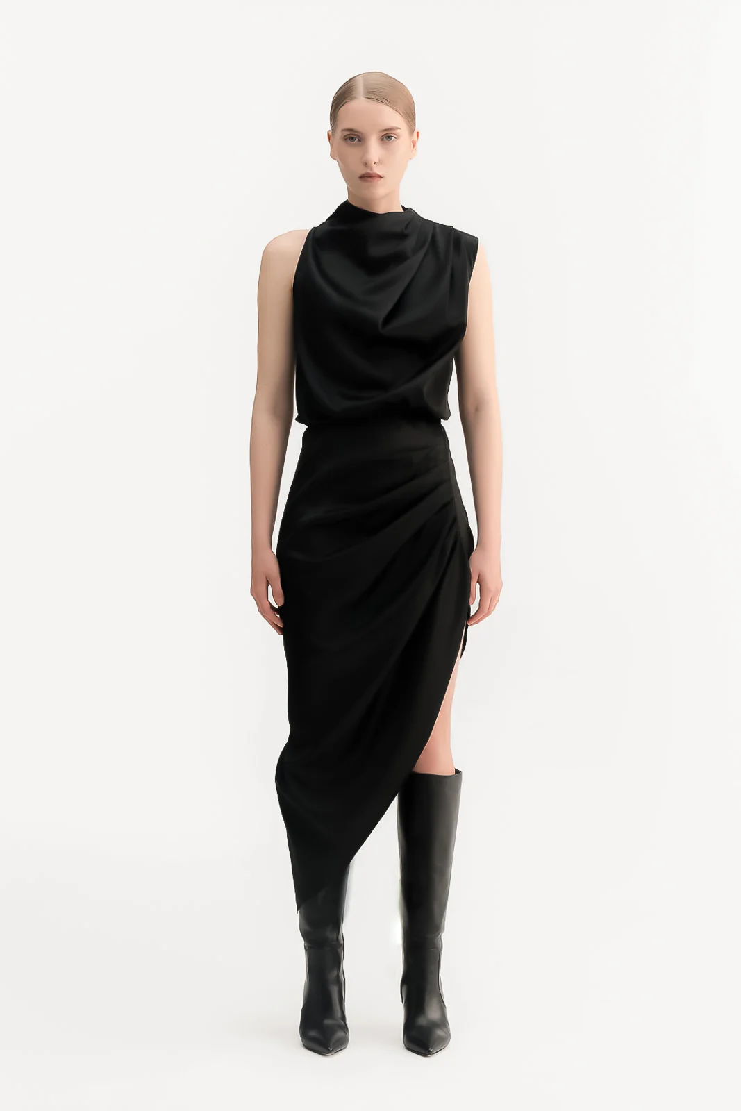 Stiletto High Boot Calina | Black Nappa Leather - Image 7