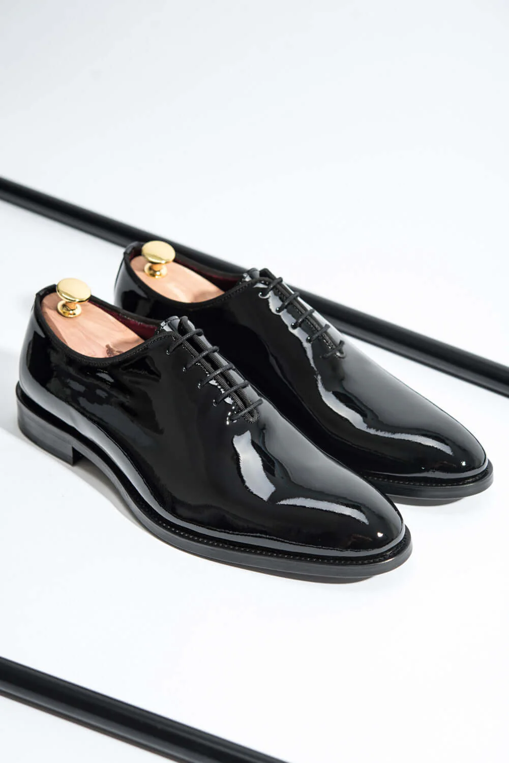 Men's Wholecut Oxford | Black Patent Calf Leather - Image 3