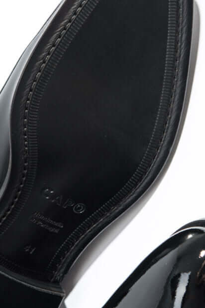 Men's Wholecut Oxford | Black Patent Calf Leather - Image 5